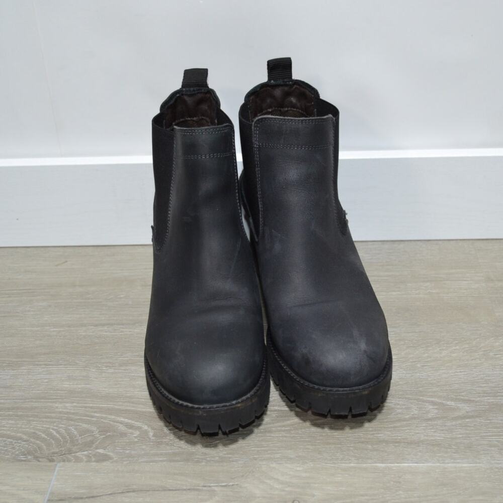 Bull Boxer Cory Black Leather Chelsea Heeled Ankle Boots Size 9 - Picture 2 of 9